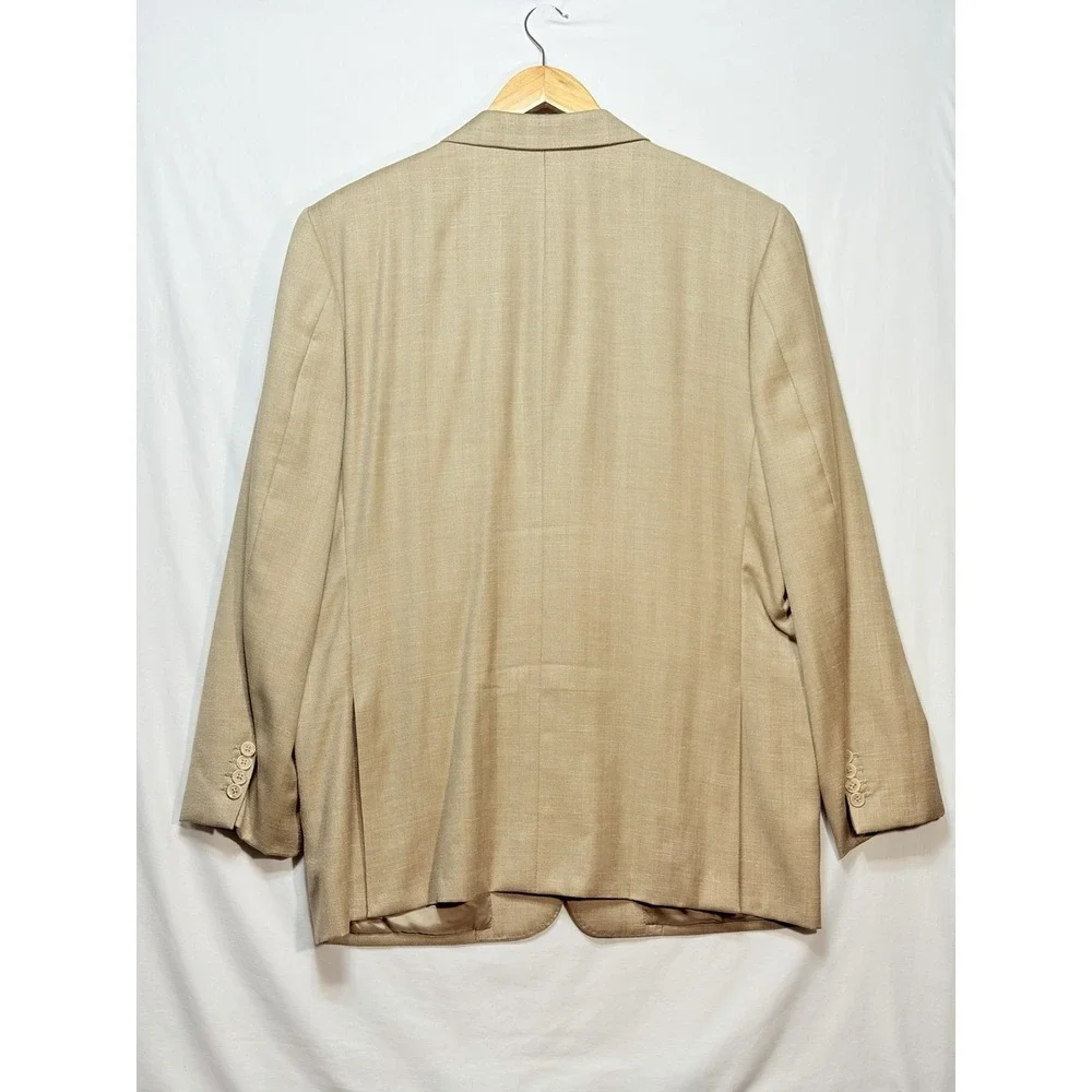 Ash Samtani Hand Tailored 100% Wool 46R Herringbone Blazer Marzoni Fabric Italy